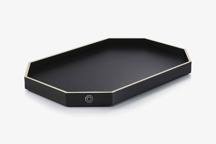 Octogone Tray L, Black