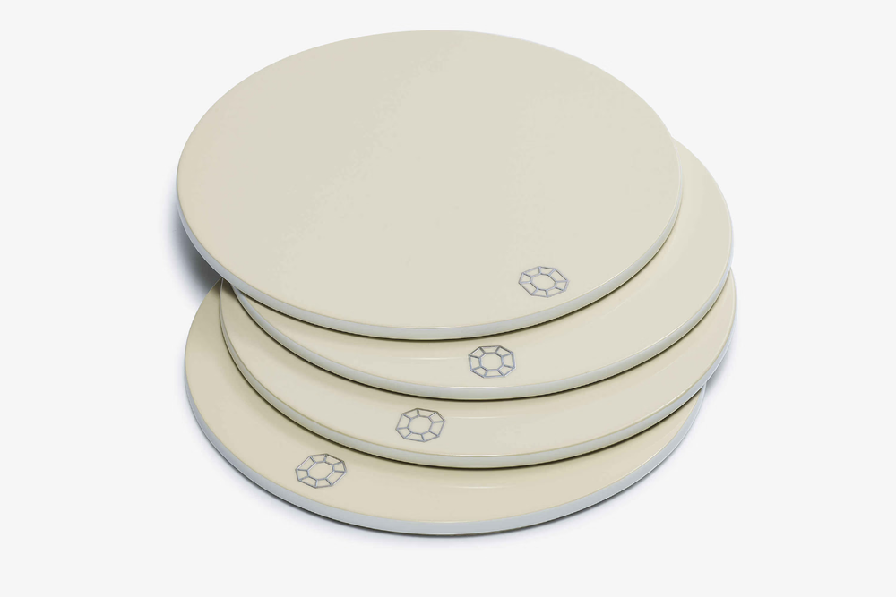 Octogone Coasters x4, Ivory